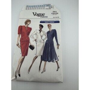 Vintage Vogue Sewing Pattern 7411 Size 12-14-16 skirt jacket shirt